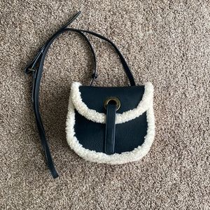 Black Shearling Ugg Crossbody Purse
